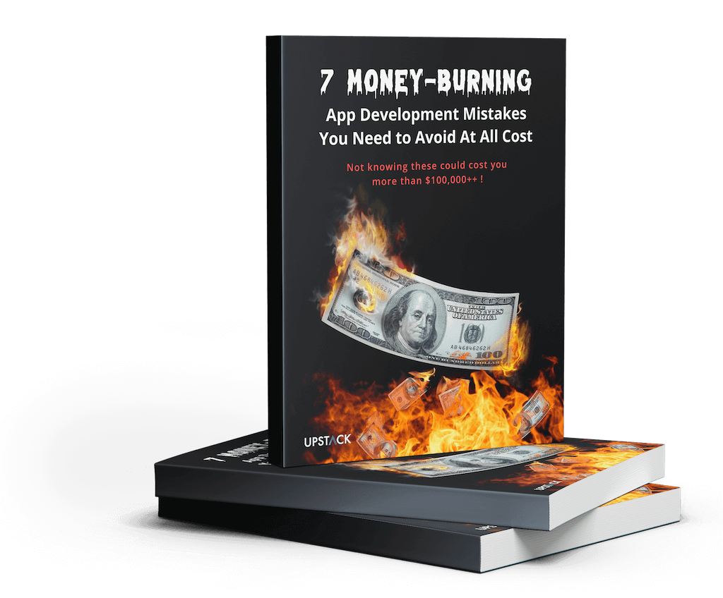 eBook Cover of 7 Money-Burning App Development Mistakes That You Need To Avoid At All Cost