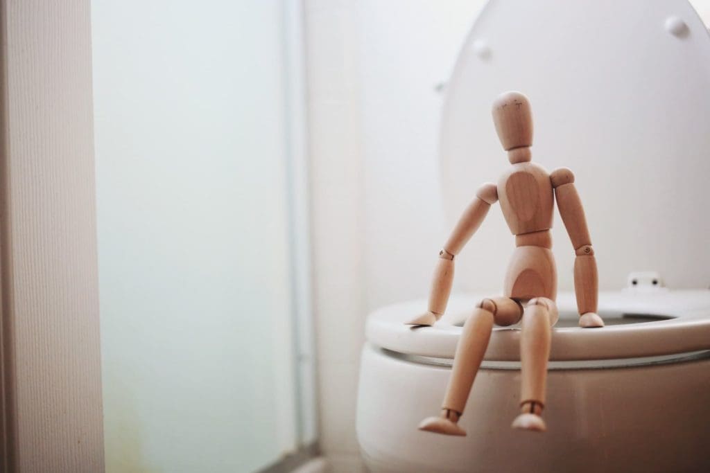 figure on toilet to show the birthplace of good ideas