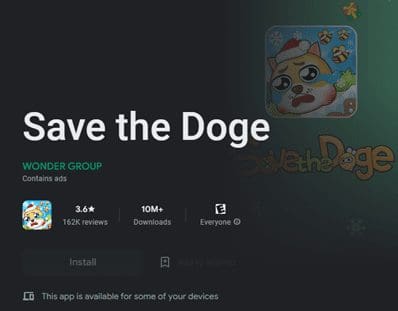 save the doge google play page to show downloads of one of the most popular mobile app ideas