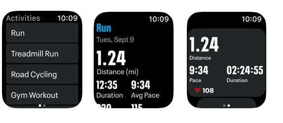 map my run under armor smartwatch interface