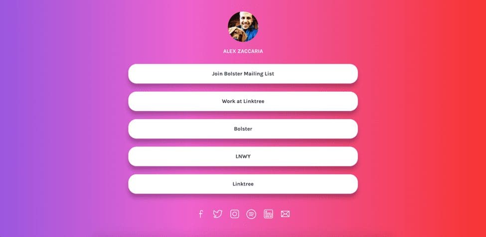 linktree interace to show a simple profitable web app idea
