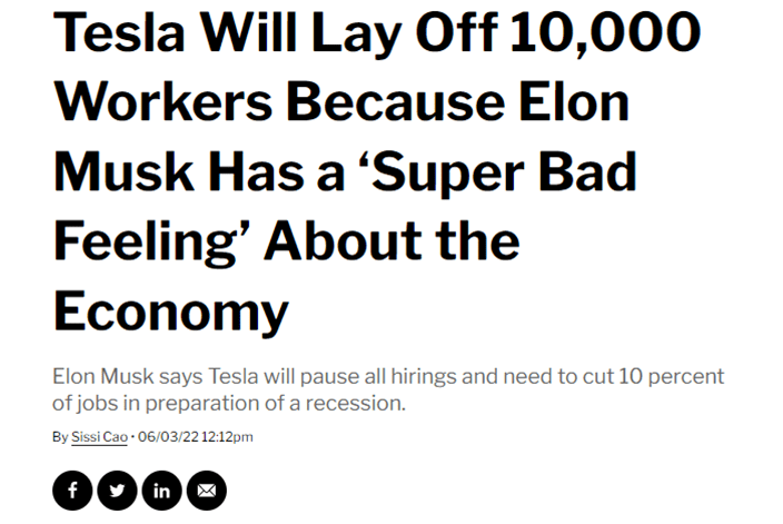 news headline of elon musk firing workers