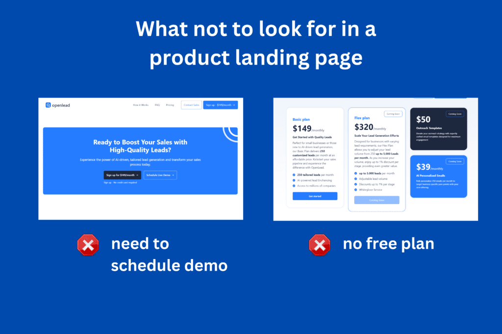 openlead landing page