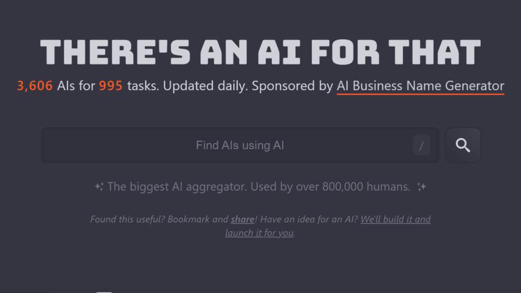theresanaiforthat ai aggregator to find the ai tool for your business