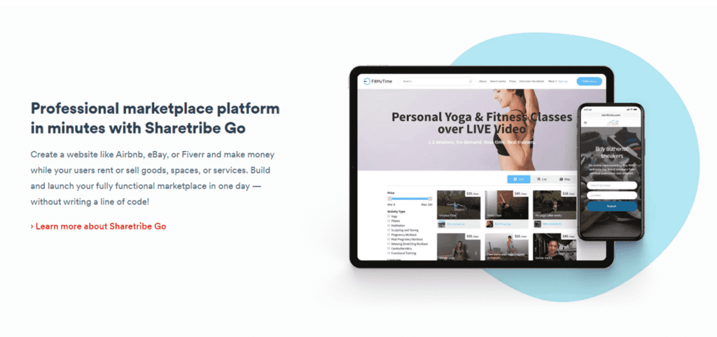 sharetribe go no code marketplace app builder
