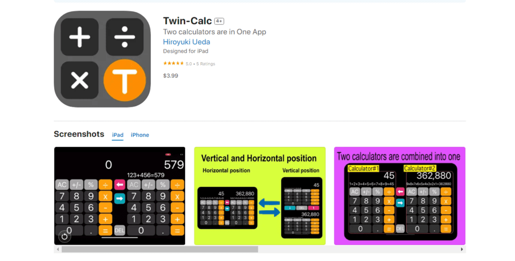 twin calc being a simple app that makes a lot of money