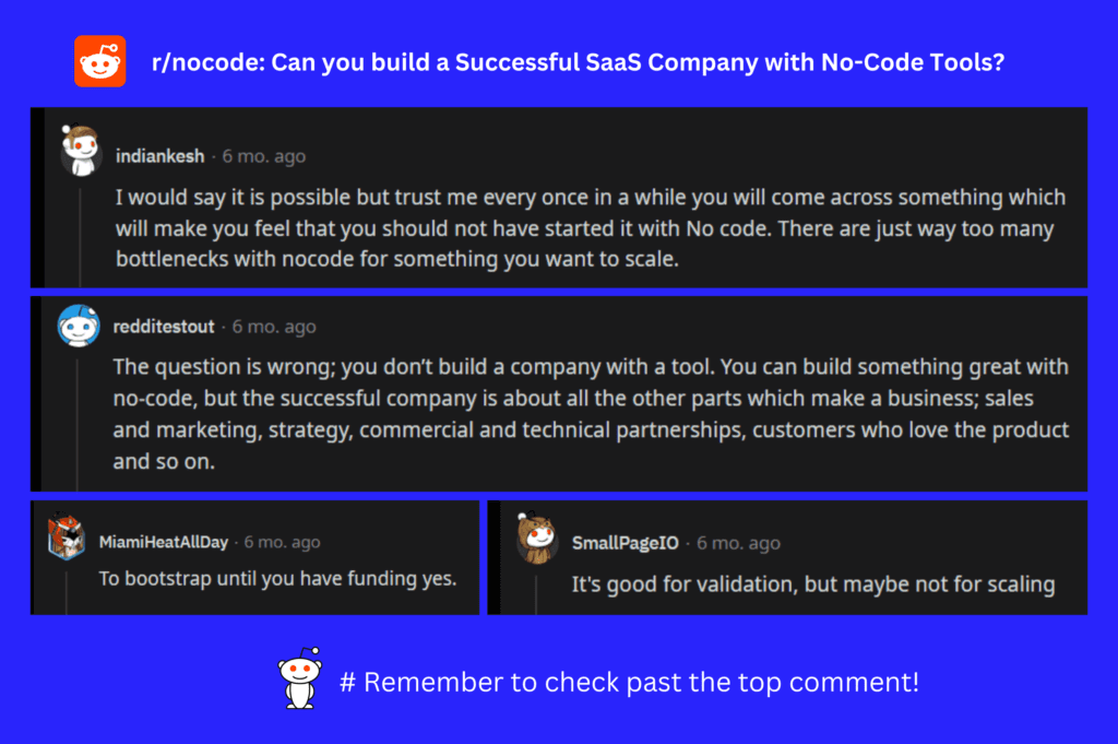 conservative subrredit comments about no code saas