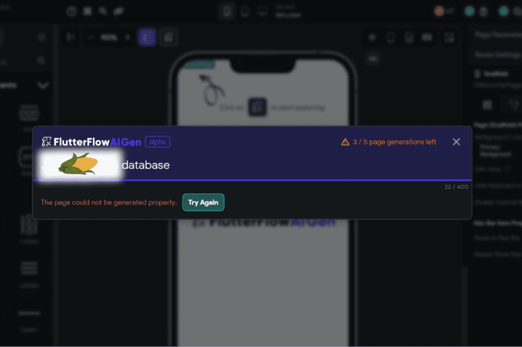 flutterflow ai gen limitations