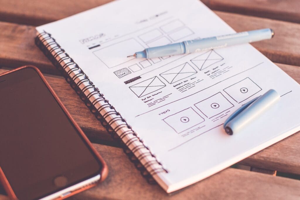 a notepad and pen is all that is needed to sketch out application wireframe design
