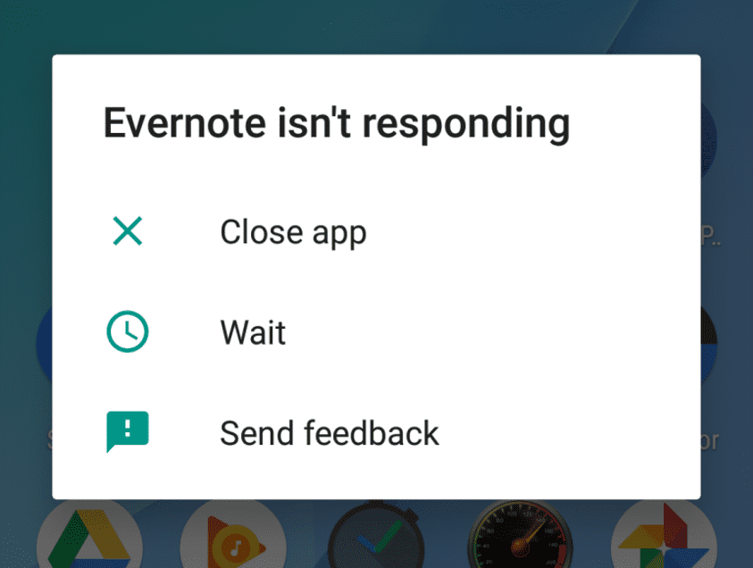 evernote app crashing due to poor app mainteance
