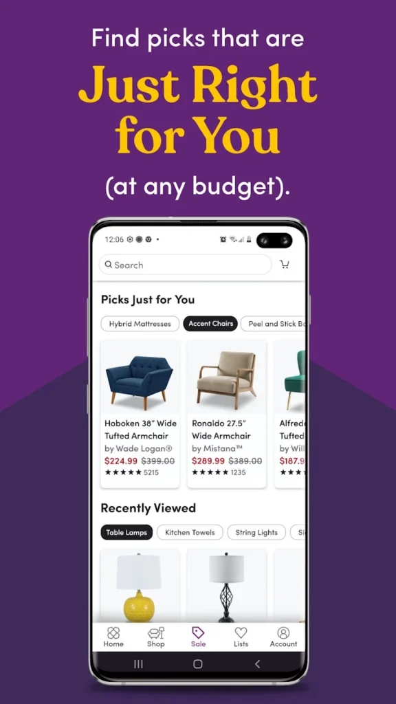 wayfair e-commerce app