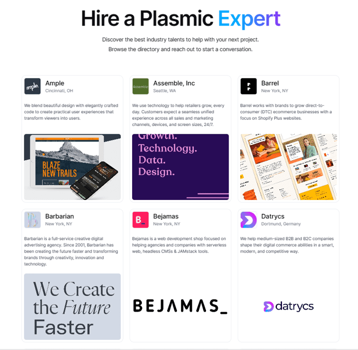 directory of plastic app builder experts