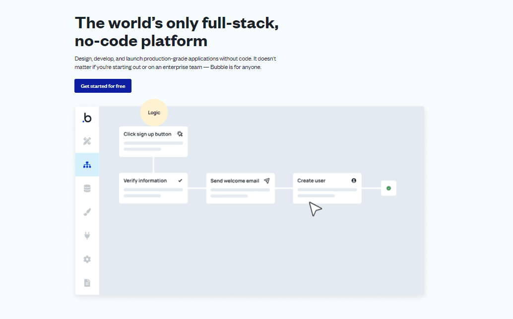 bubble no code app builder interface