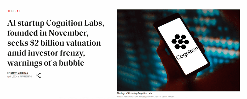 screenshot of article showing dognition labs seeking e billion dollars in funding