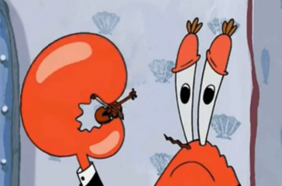 mr krabs playing violin