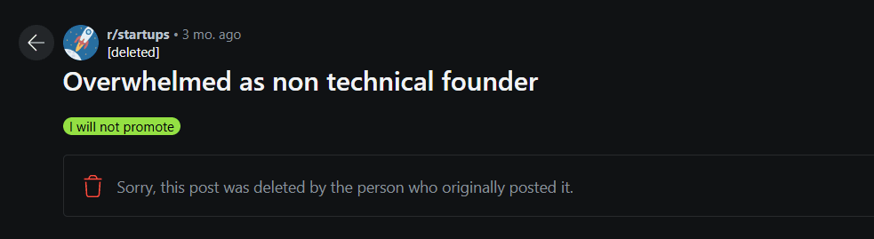 being non technical founder is overwhelming
