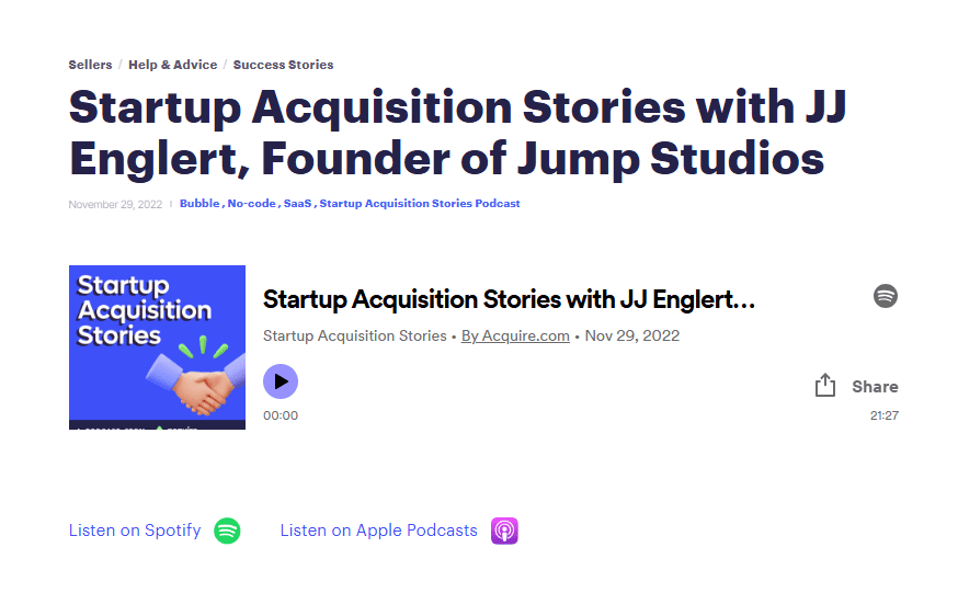 startup acquisition stories article