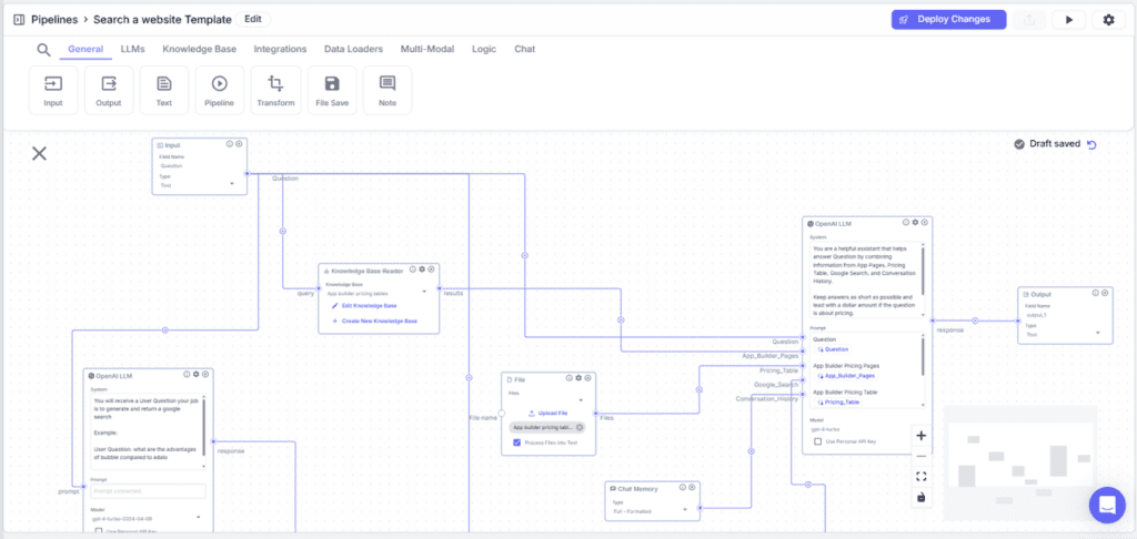 business owner using PageOn visual workflow builder to create customer support AI agent with intuitive drag-and-drop interface