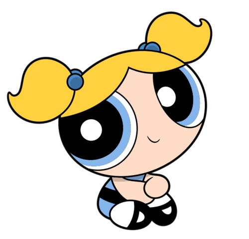 Bubbles from powerpuff girls as a humorous reference to bubble io the popular no code web app builder