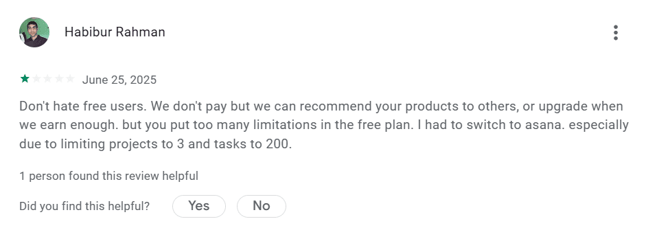 monday crm mobile app unhappy user feedback on google play