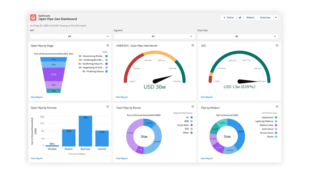 screenshot of desktop crm to show how much information is on to consider for mobile crm