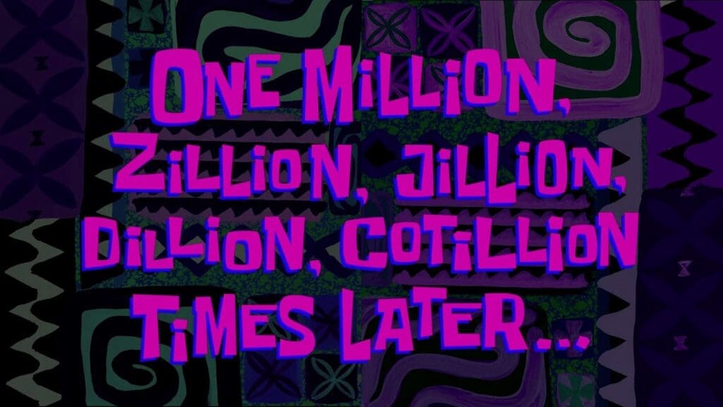 poster saying one million years alter as a humorous reference to poor roi on custom software development project