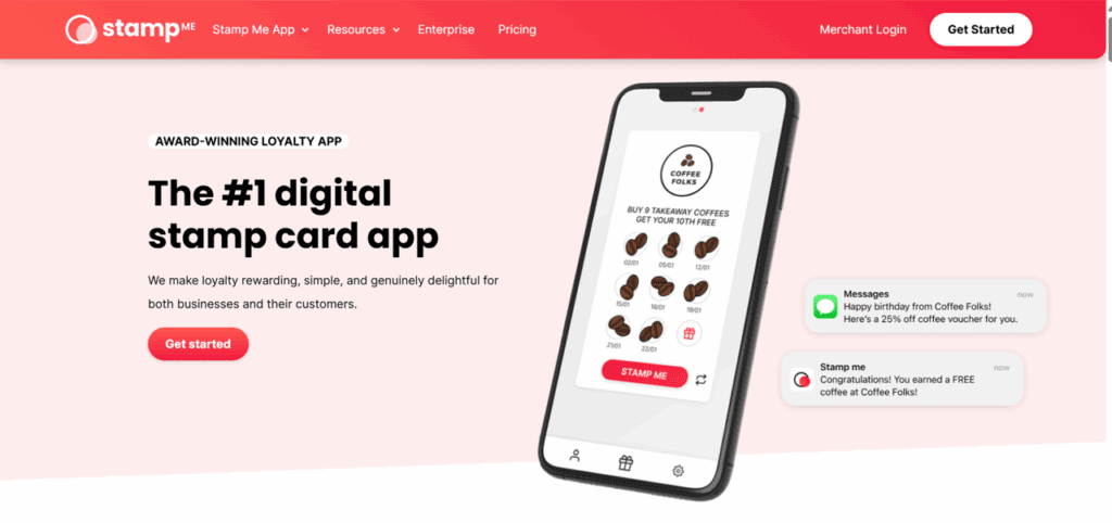 screenshot of stamp io an example of off the shelf customer loyalty app that is good