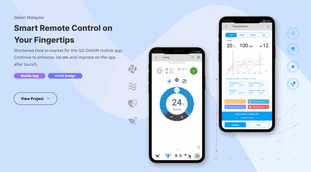 screenshot of custom iot application deeloped by upstack studio