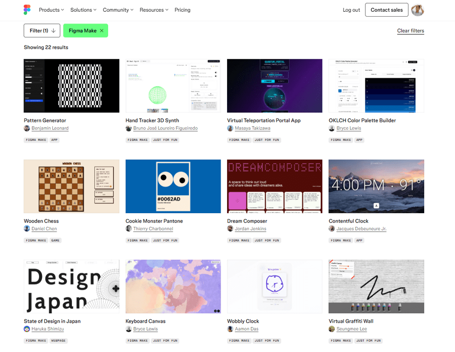 gallery of figma make prototypes made by the community